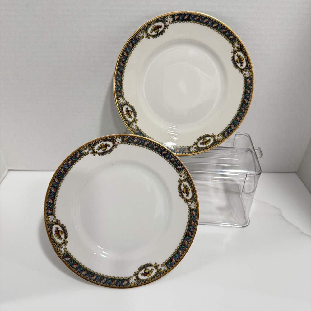 2 Antique B&C Limoges‎ France Dessert Pie Plate Bernardaud BER79